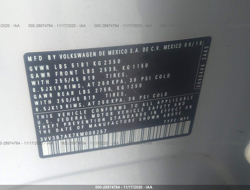 3VV3B7AX7KM009257
