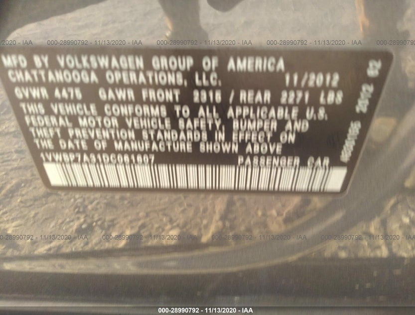 1VWBP7A31DC061607