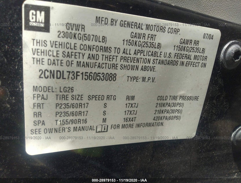 2CNDL73F156053088