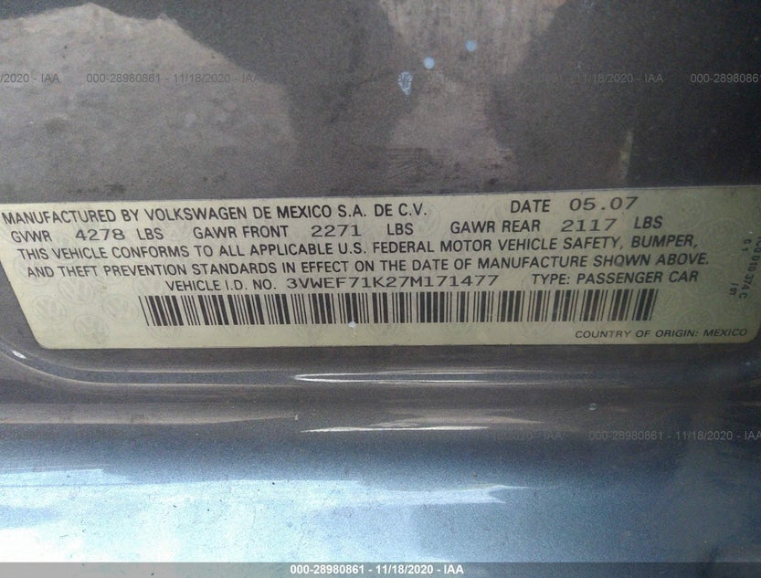 3VWEF71K27M171477