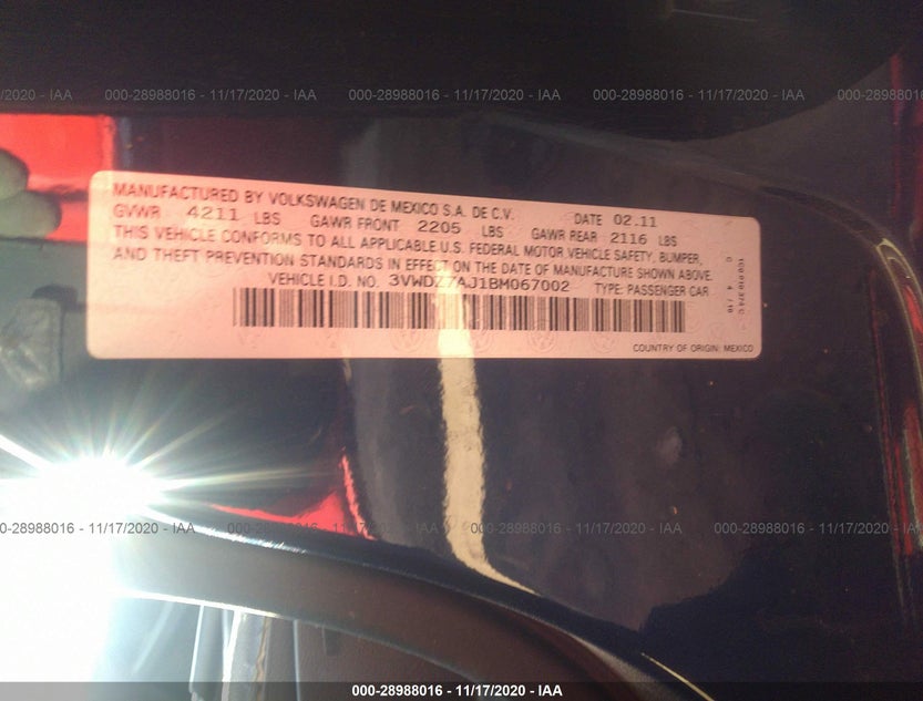 3VWDZ7AJ1BM067002