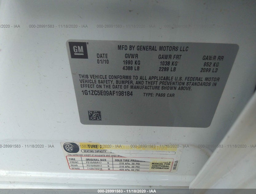 1G1ZC5E09AF198184