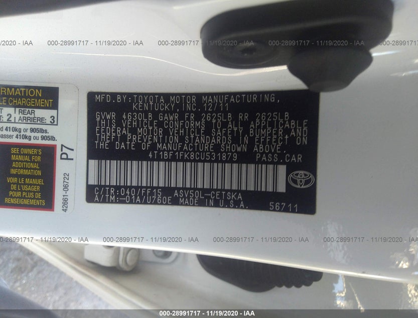 4T1BF1FK8CU531879