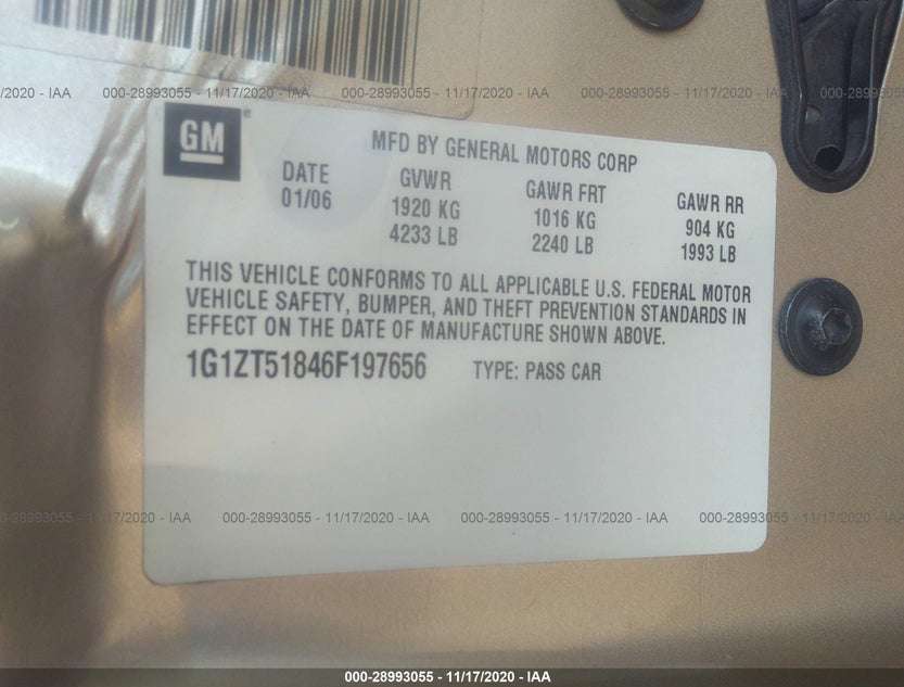 1G1ZT51846F197656