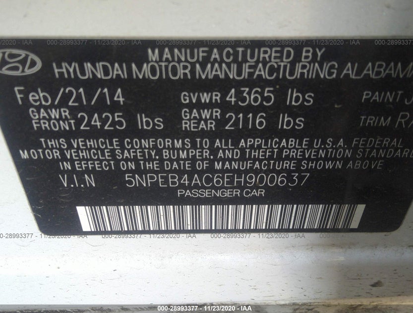 5NPEB4AC6EH900637