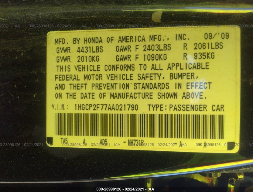 1HGCP2F77AA021790