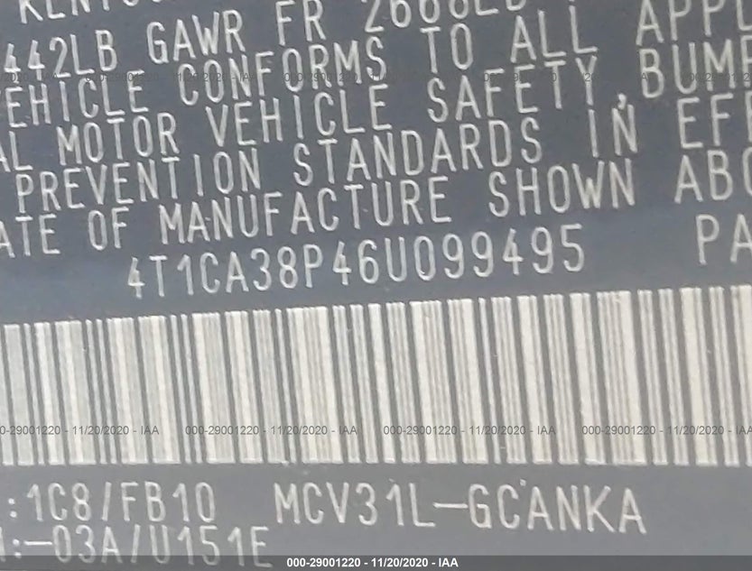 4T1CA38P46U099495
