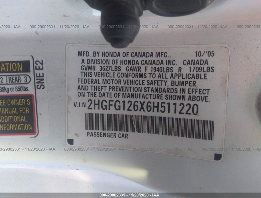2HGFG126X6H511220