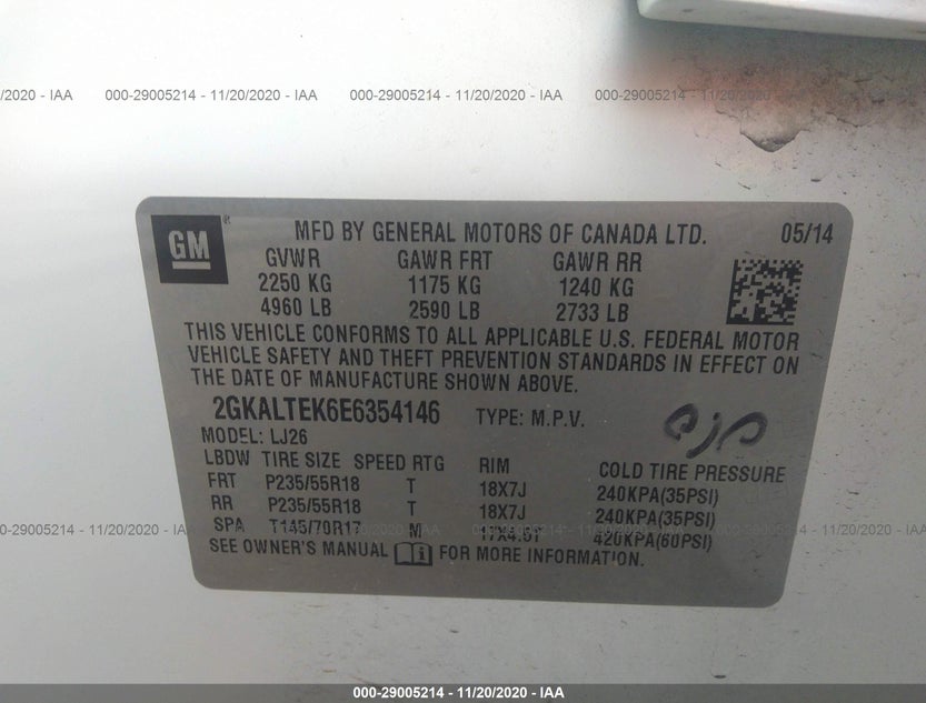 2GKALTEK6E6354146