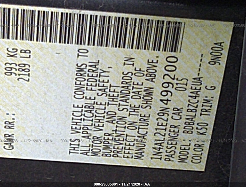 1N4AL21E29N499200