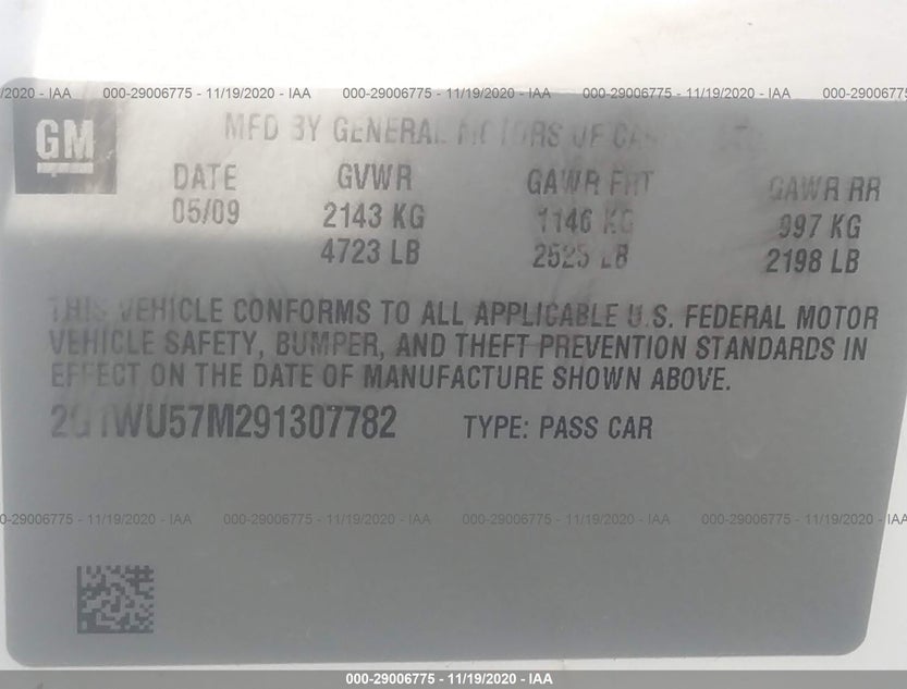 2G1WU57M291307782