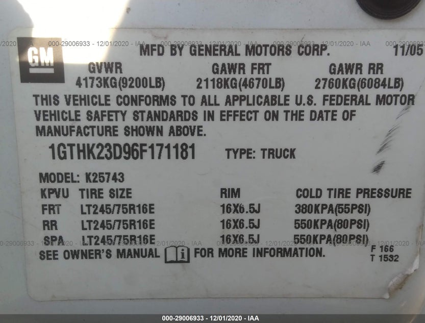 1GTHK23D96F171181
