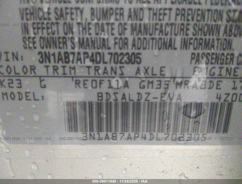 3N1AB7AP4DL702305