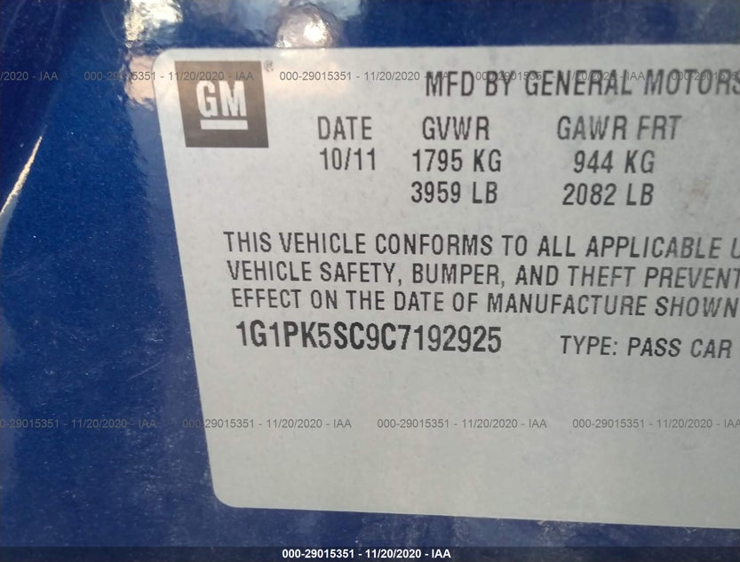 1G1PK5SC9C7192925