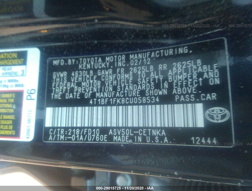 4T1BF1FK8CU058534