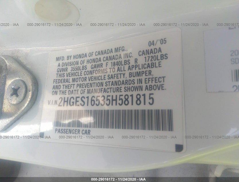 2HGES16535H581815