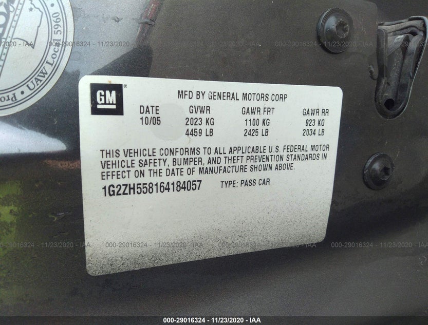 1G2ZH558164184057