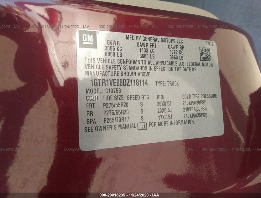 1GTR1VE06DZ118114