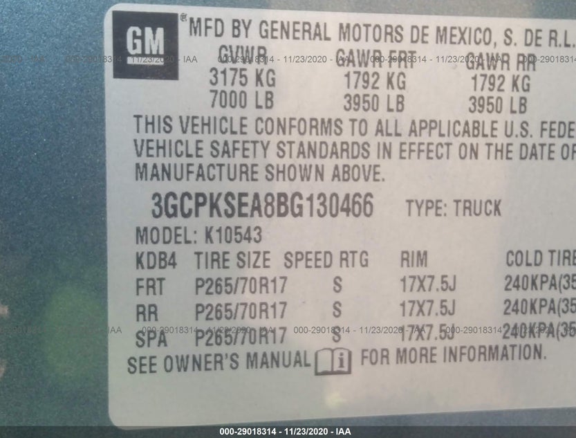 3GCPKSEA8BG130466