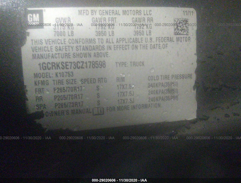 1GCRKSE73CZ178598