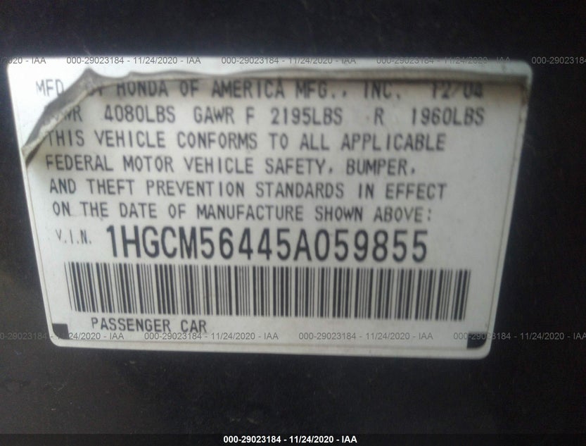 1HGCM56445A059855