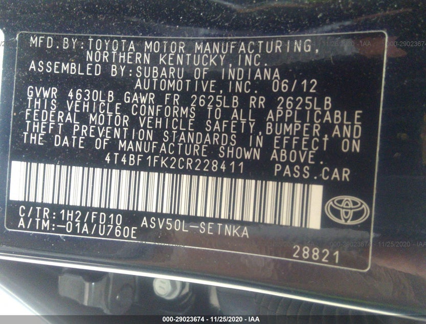 4T4BF1FK2CR228411