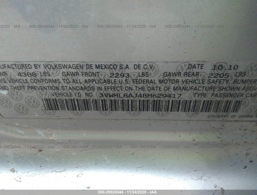 3VWML8AJ4BM629417