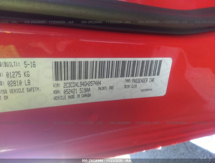 2C3CDXL94GH257404