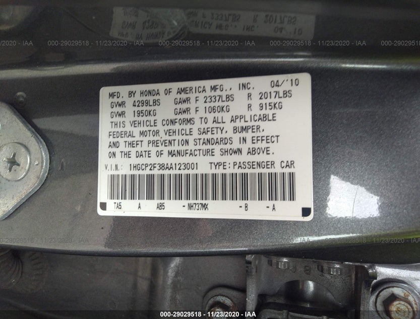 1HGCP2F38AA123001