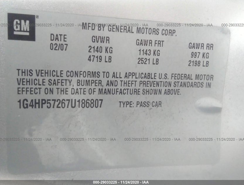 1G4HP57267U186807