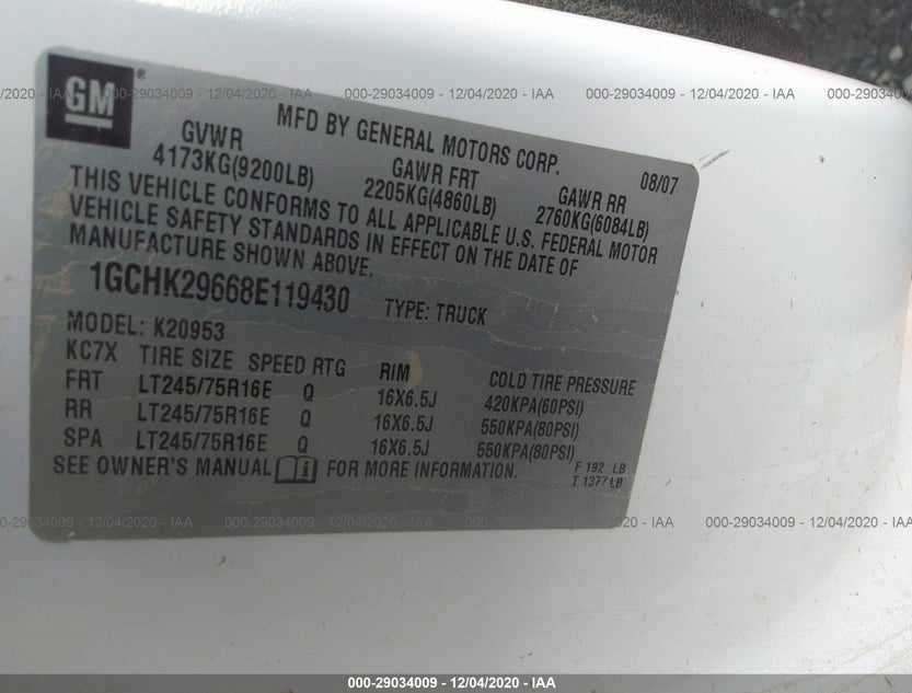 1GCHK29668E119430