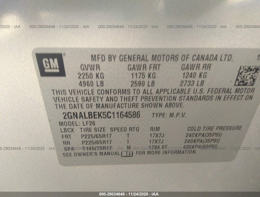 2GNALBEK5C1164586