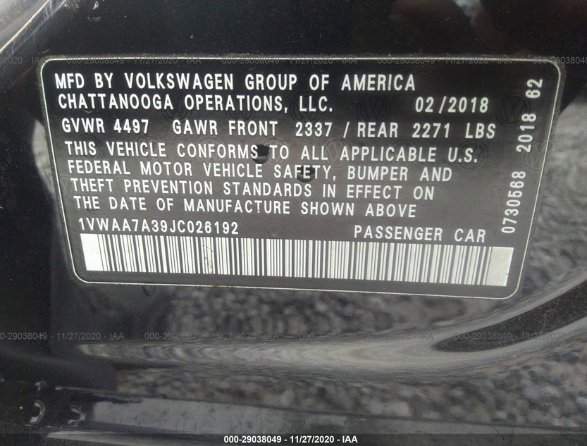 1VWAA7A39JC026192