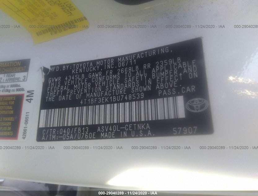4T1BF3EK1BU748539