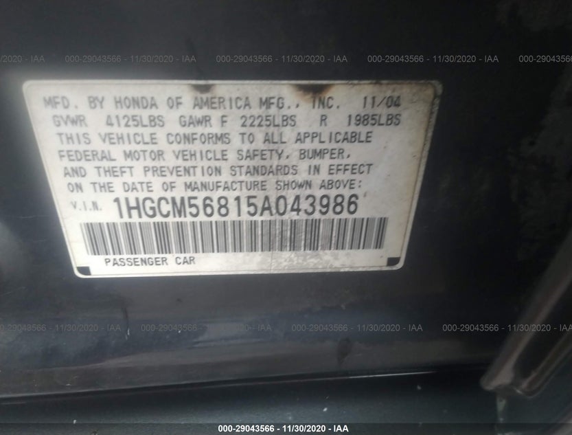 1HGCM56815A043986