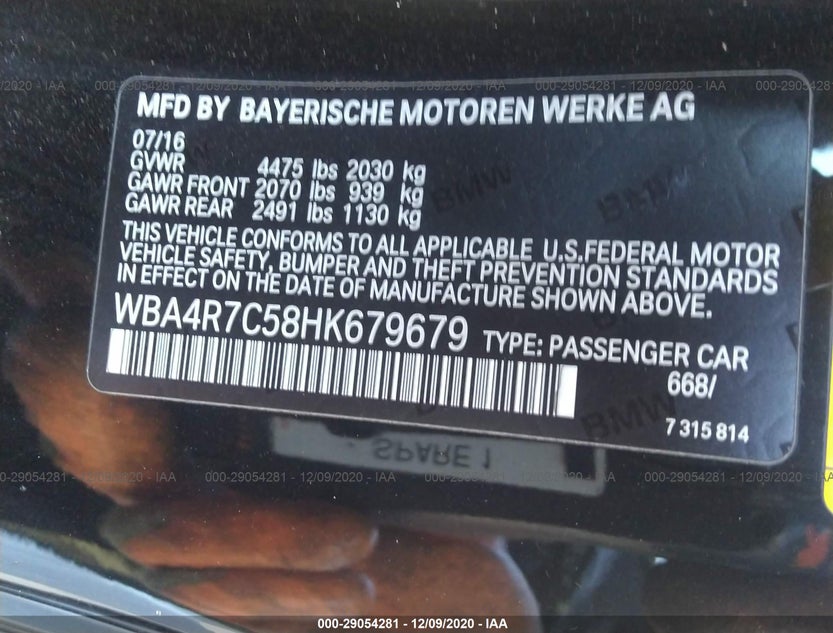 WBA4R7C58HK679679