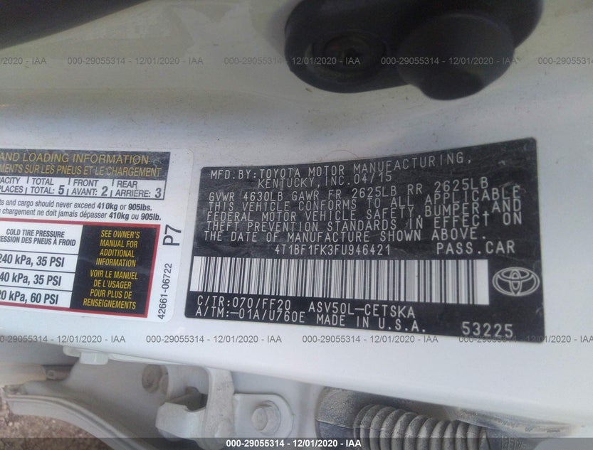 4T1BF1FK3FU946421