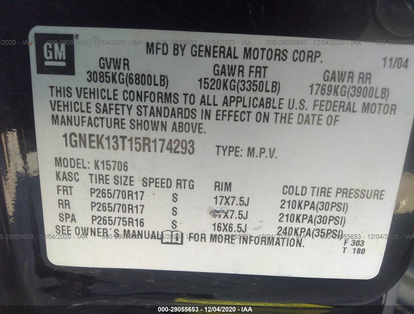 1GNEK13T15R174293