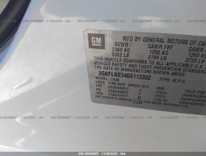 2GKFLNE34G6113392