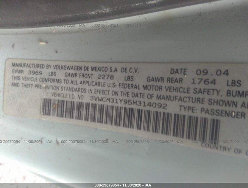3VWCM31Y95M314092