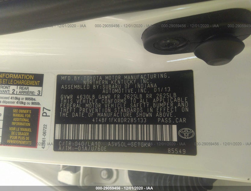 4T4BF1FK8DR285133