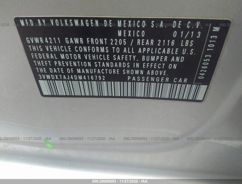 3VWDX7AJ4DM416792