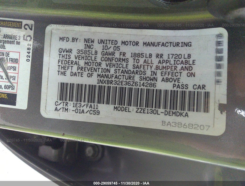 1NXBR32E36Z614286