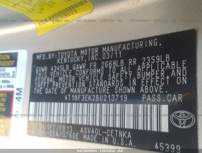 4T1BF3EK2BU213719