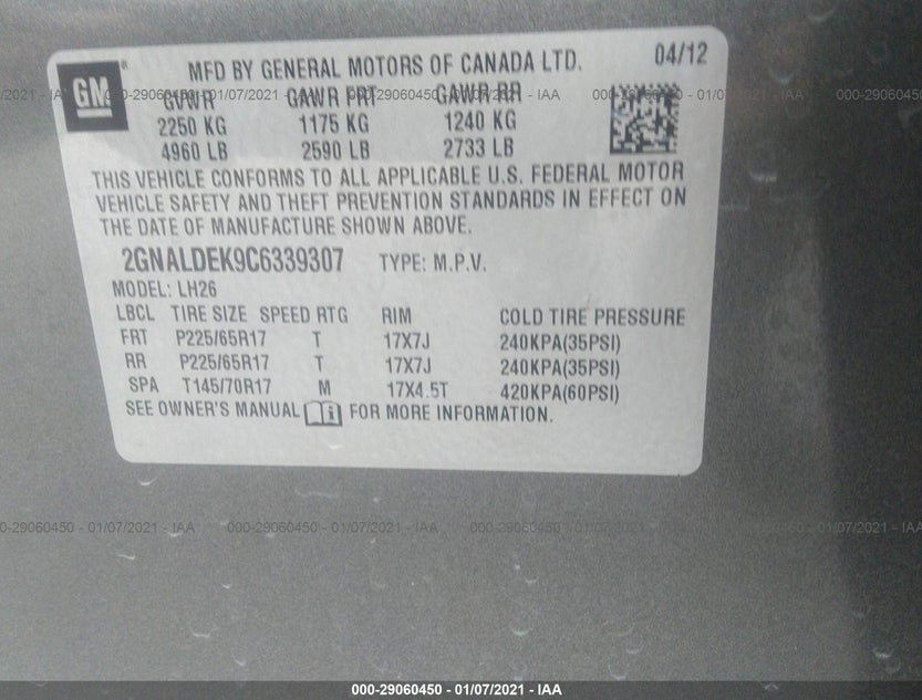 2GNALDEK9C6339307