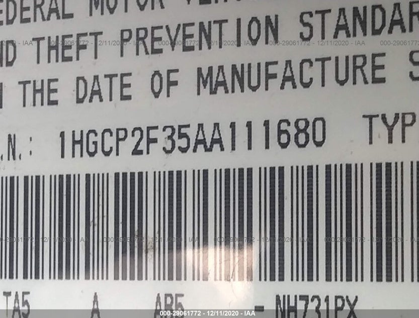 1HGCP2F35AA111680