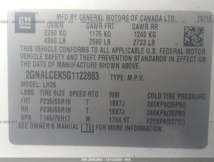 2GNALCEK5G1122883