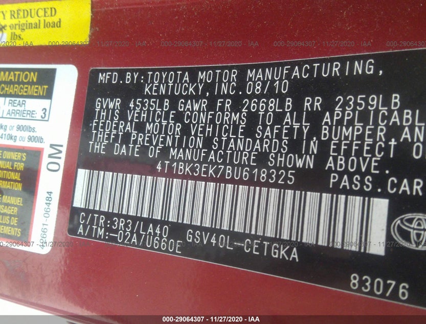4T1BK3EK7BU618325