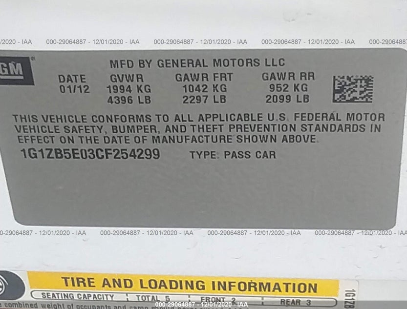 1G1ZB5E03CF254299