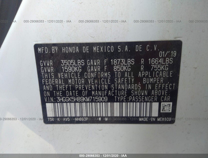 3HGGK5H89KM715909